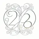 Mirrored number 2's tattoo design idea