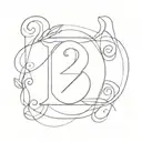Mirrored number 2's tattoo design idea