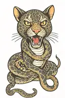 snake panther  tattoo design idea