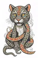 snake panther  tattoo design idea