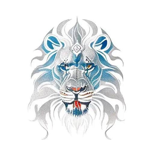 A new-school style tattoo of a roaring Palmeiras lion tattoo design idea
