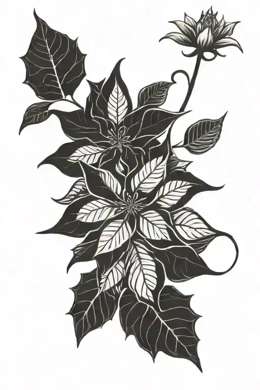 Poinsettia tattoo design idea