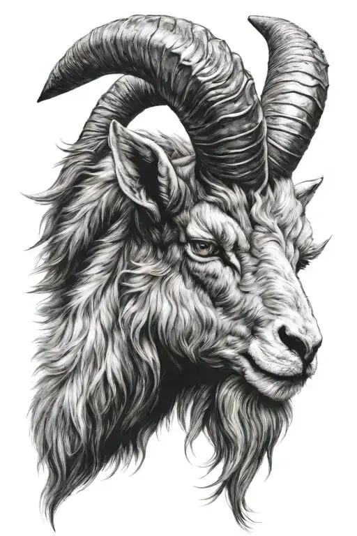 Capricorn goat head tattoo design idea