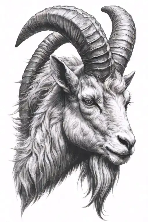 Capricorn goat head tattoo design idea