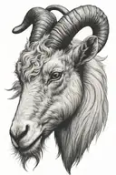 Capricorn goat head tattoo design idea