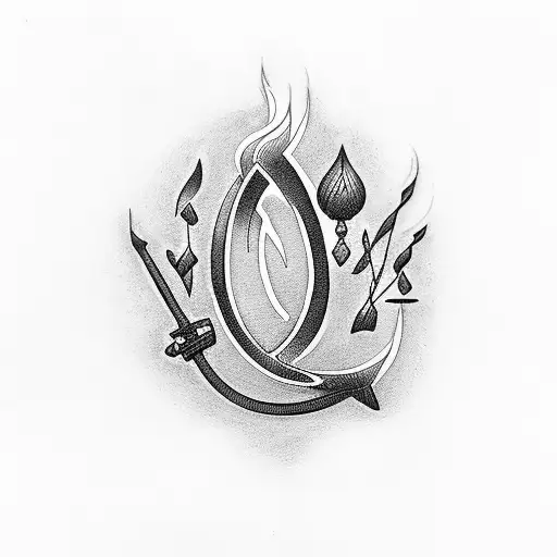Eternal Flame with name Rebecca in tattoo design idea