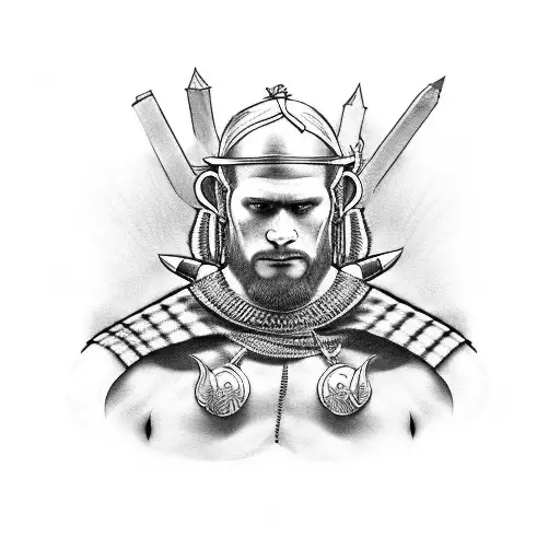 scottish warrior  tattoo design idea