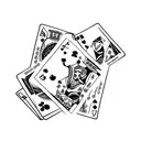 Stack of cash with playing cards tattoo design idea