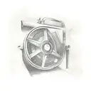 old style cinema booth and a ticket  tattoo design idea