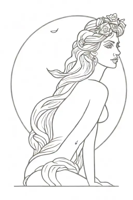 aphrodite goddess tattoo design idea