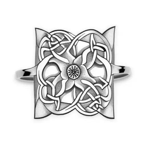 celtic flower cuff tattoo design idea