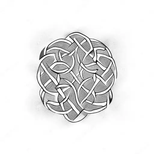 Celtic knot band with Hungarian embrodery tattoo design idea