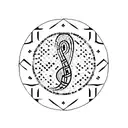 mosaic Barcelona Panot pattern with a music note design inside tattoo design idea