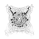 mosaic Barcelona Panot pattern with a music note design inside tattoo design idea