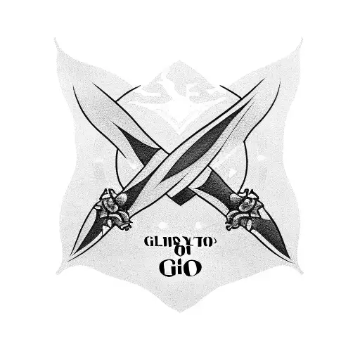2 Lines with "Glory To God" tattoo design idea