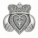 mens claddagh ring tattoo design idea