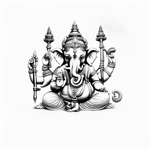 Hindu god ganesha tattoo design idea