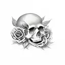 Skull and Roses tattoo design idea