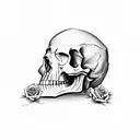 Skull and Roses tattoo design idea