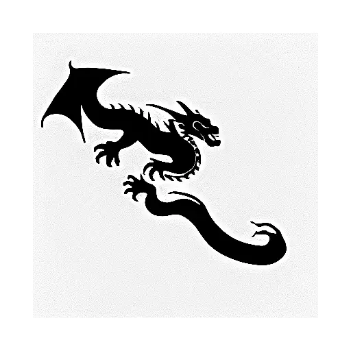 dragon burning his tail off tattoo design idea