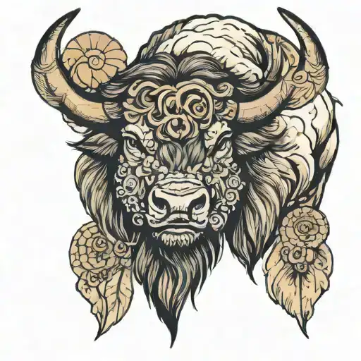 Buffalo into the storm  tattoo design idea