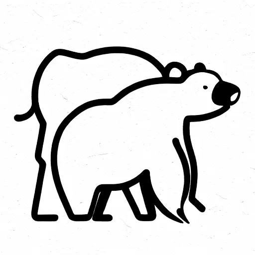 Bear with bear cub tattoo design idea