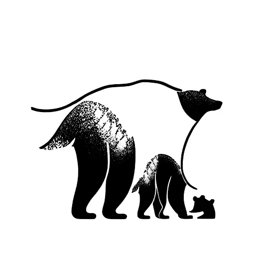 Bear with cub tattoo design idea