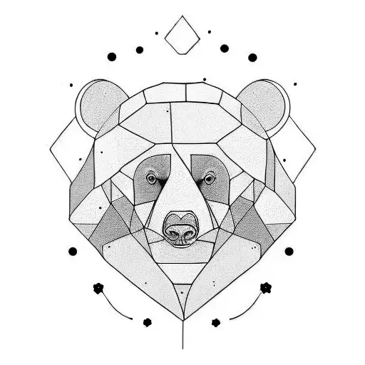 Bear with bear cub tattoo design idea