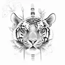 tiger lily with bumble bee tattoo design idea