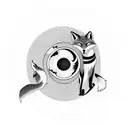 A fox and a yin-yang symbol intertwined, representing balance and harmony tattoo design idea
