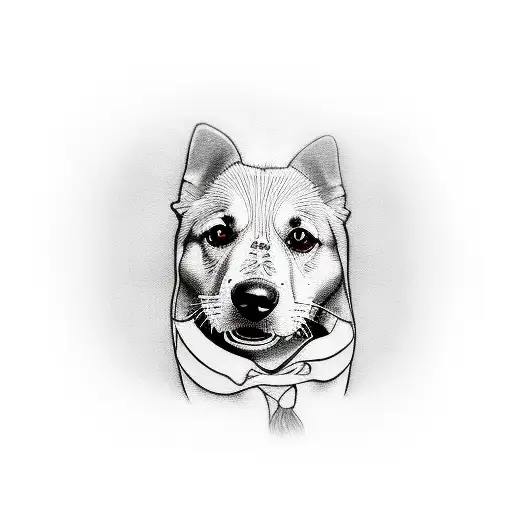 a dog memorial  tattoo design idea