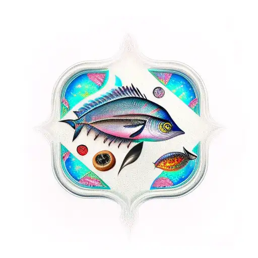 psychadelic tin of sardines  tattoo design idea