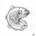 psychadelic sardine tin tattoo design idea