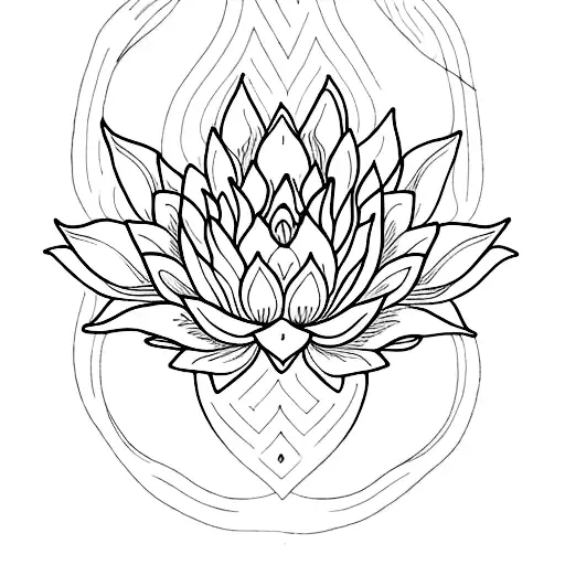 aum  and lotus tattoo design idea