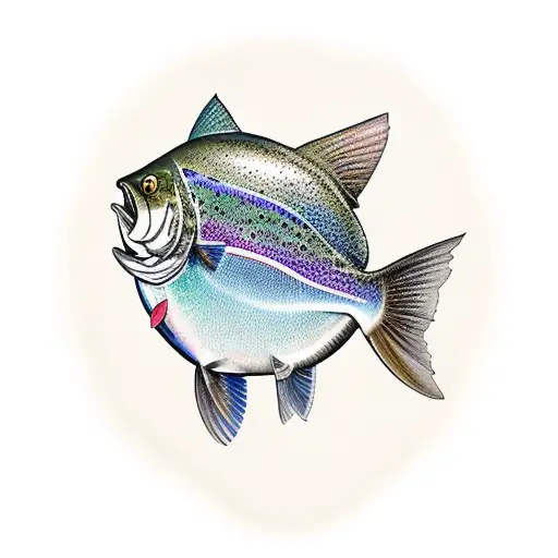 rainbow trout  tattoo design idea