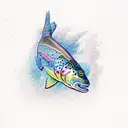 rainbow trout  tattoo design idea