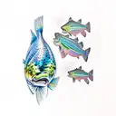 rainbow trout  tattoo design idea