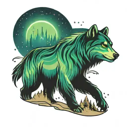 alaska big dipper Northern lights tattoo design idea