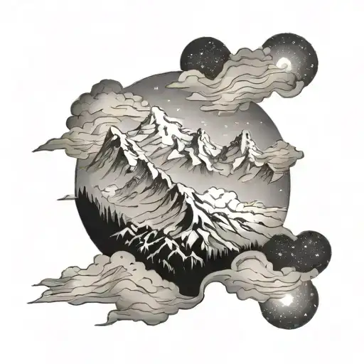 alaska mountains worth the big dipper  tattoo design idea