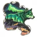 alaska big dipper Northern lights tattoo design idea