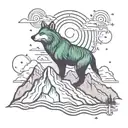 alaska big dipper Northern lights with mountains  tattoo design idea
