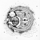 Sun and Moon tattoo design idea