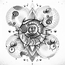 Sun and Moon tattoo design idea