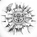 Sun and Moon tattoo design idea