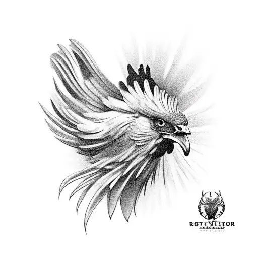 fighting rooster tattoo design idea