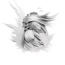 fighting rooster jump full tattoo design idea