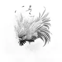 fighting rooster jump full tattoo design idea