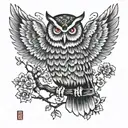 Owl tattoo design idea