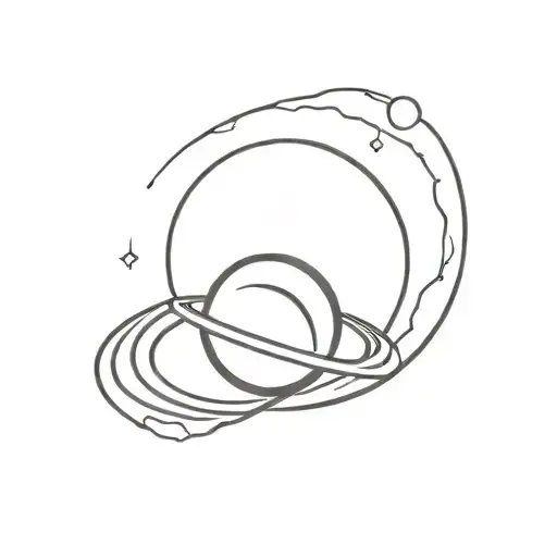 Saturn simple and small tattoo design idea