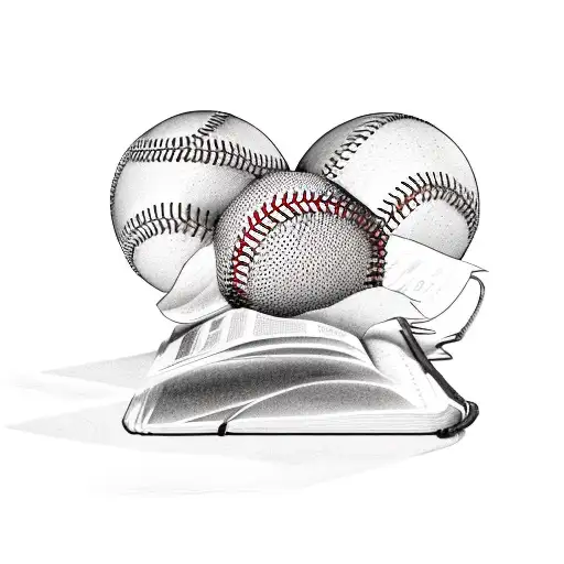 a bible and a baseball tattoo design idea